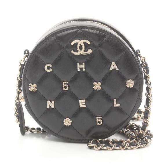 Chanel Handbags - CHANEL Matelasse Icon Shoulder Bag Black Lambskin